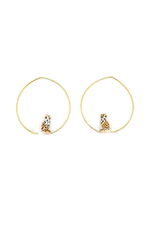 Petites créoles Léopard assis | NACH BIJOUX