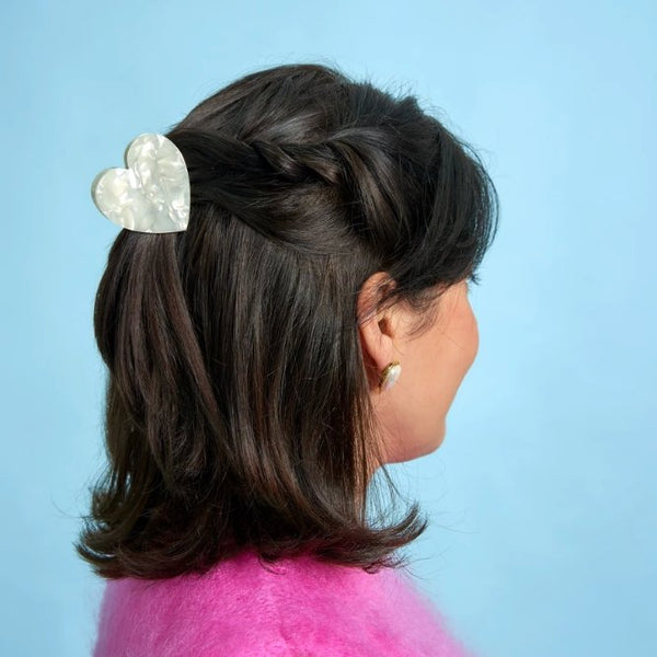 Pince à cheveux Coeur Blanc | COUCOU SUZETTE