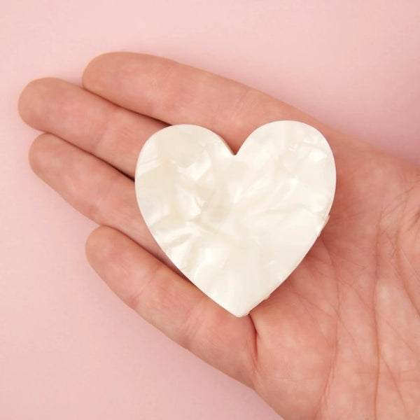 Pince à cheveux Coeur Blanc | COUCOU SUZETTE