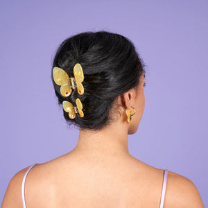 Pince à cheveux Papillon jaune | COUCOU SUZETTE