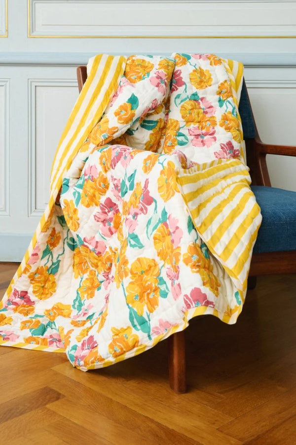 Plaid réversible 'Rose Flower' | LUCAS DU TERTRE