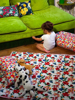 Tapis d'éveil / Plaid réversible 'Hibiscus' | LUCAS DU TERTRE