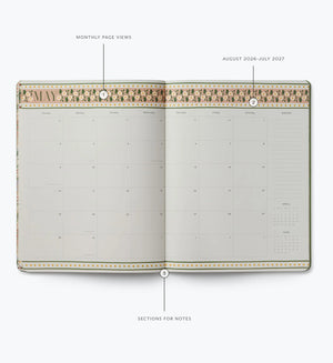Planner hebdomadaire 2026-2027 souple 12 mois ‘Paisley' | RIFLE PAPER CO