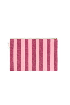 Pochette 'Lili' Rayures Bordeaux / Pink Flamingo | ROSE IN APRIL