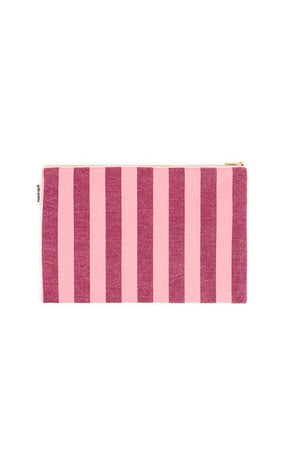 Pochette 'Lili' Rayures Bordeaux / Pink Flamingo | ROSE IN APRIL