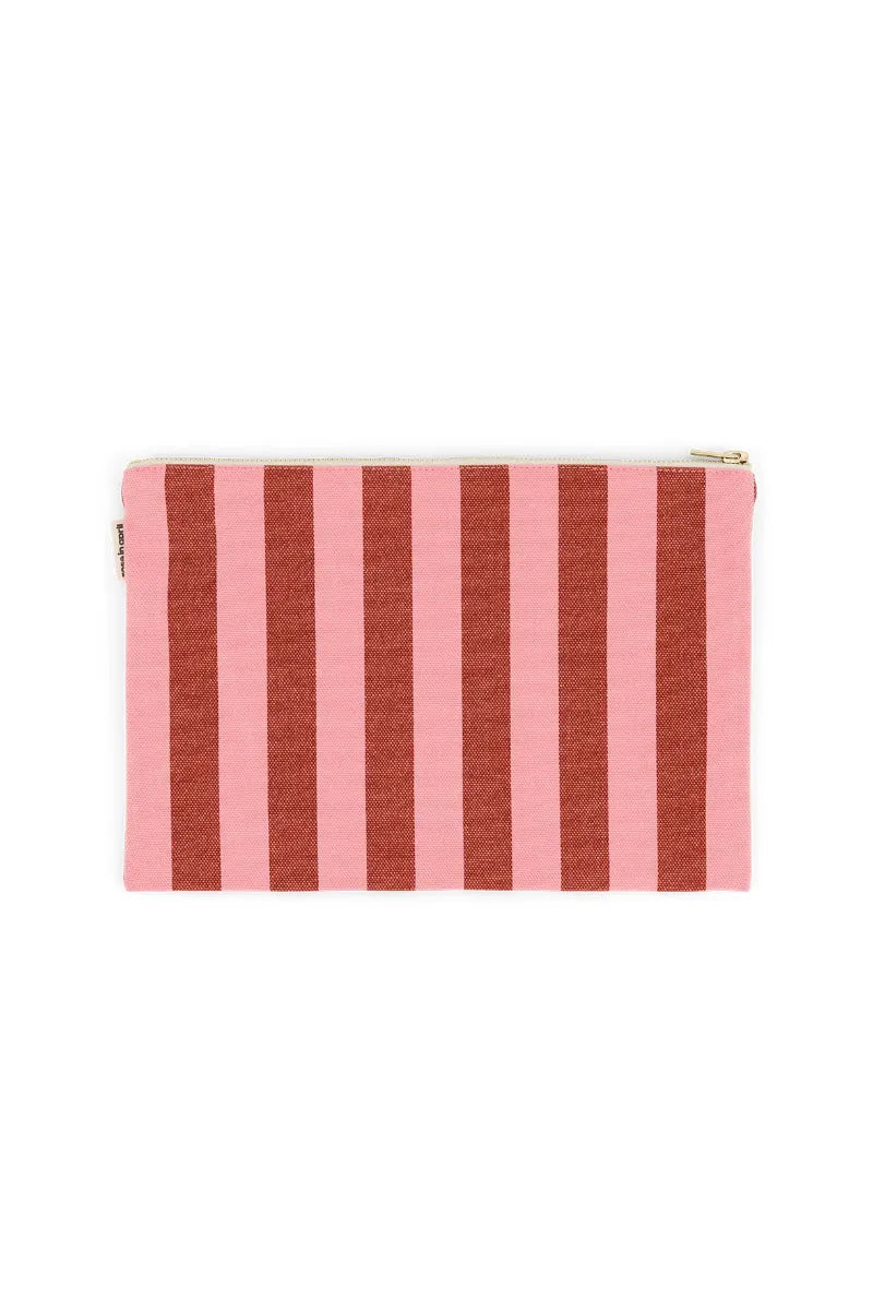 Pochette ‘Lili’ Rayures Brick / Pink | ROSE IN APRIL