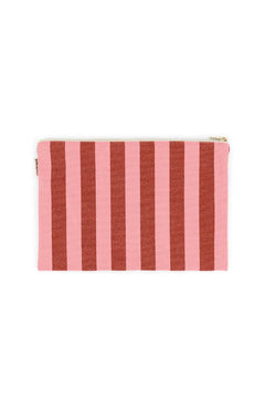 Pochette ‘Lili’ Rayures Brick / Pink | ROSE IN APRIL