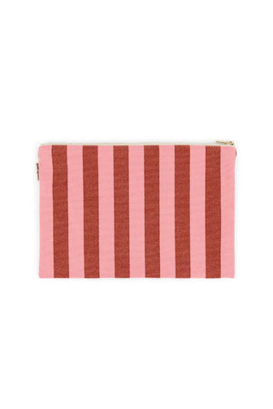 Pochette ‘Lili’ Rayures Brick / Pink | ROSE IN APRIL