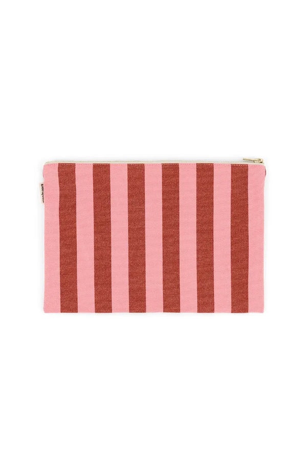 Pochette ‘Lili’ Rayures Brick / Pink | ROSE IN APRIL