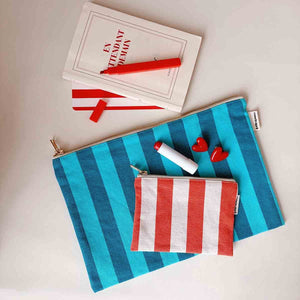 Pochette ‘Lili’ Rayures Capri / Tahitian | ROSE IN APRIL
