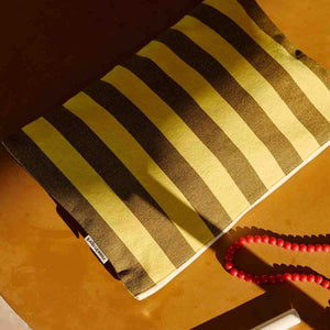 Pochette ‘Lili’ Rayures Lemon / Olive | ROSE IN APRIL