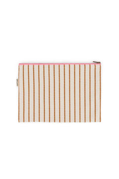 Pochette ‘Lili’ Rayures Tennis Pecan / Greige | ROSE IN APRIL