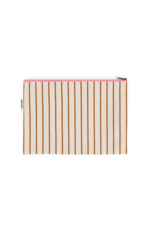Pochette ‘Lili’ Rayures Tennis Pecan / Greige | ROSE IN APRIL