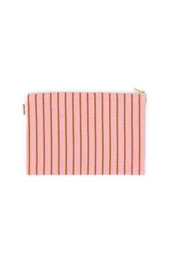 Pochette ‘Lili’ Rayures Tennis Pecan / Strawberry | ROSE IN APRIL
