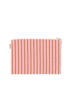 Pochette ‘Lili’ Rayures Tennis Pecan / Strawberry | ROSE IN APRIL