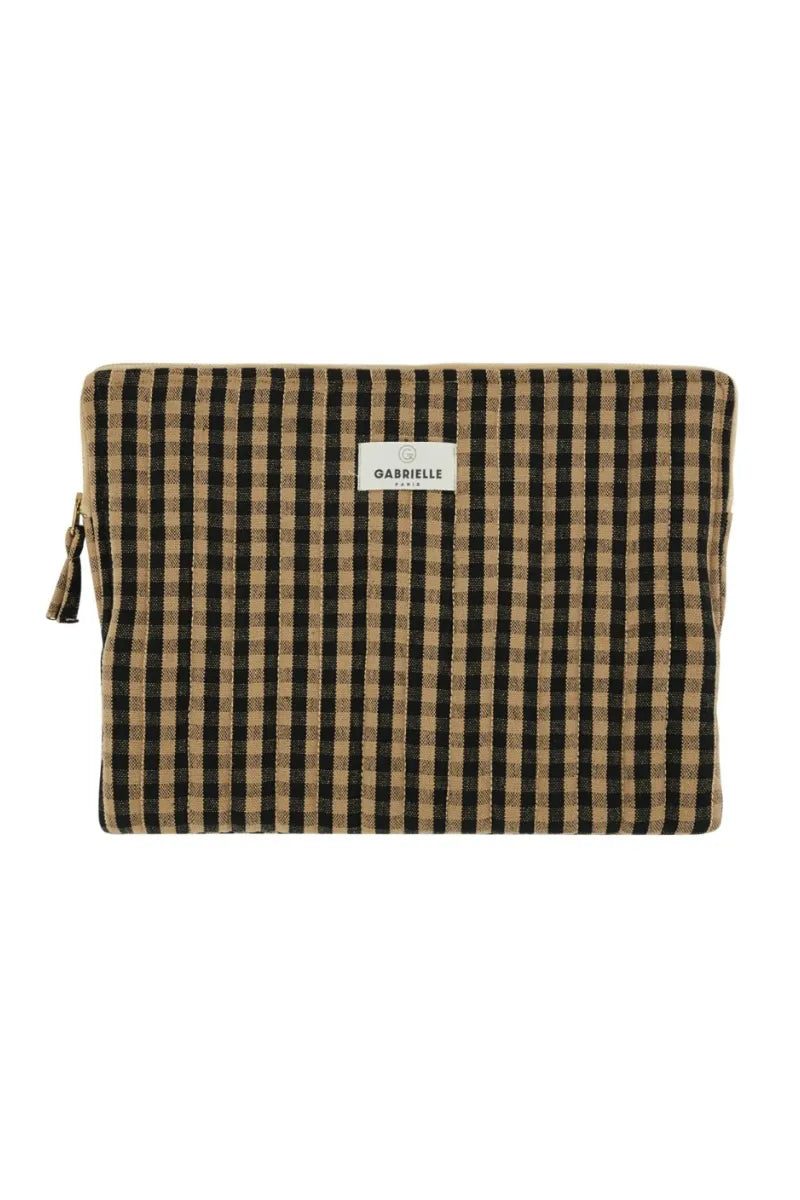 Pochette d'ordinateur Vichy café | GABRIELLE