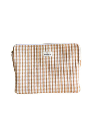 Pochette d'ordinateur Vichy camel | GABRIELLE