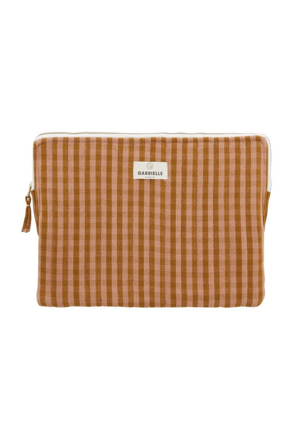 Pochette d'ordinateur Vichy glaise | GABRIELLE