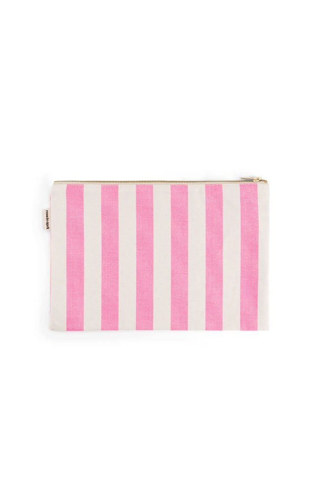 Pochette 'Lili' Rayures Rose néon | ROSE IN APRIL