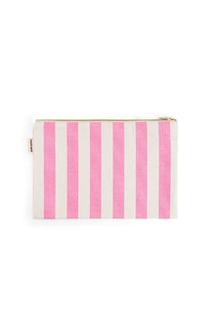 Pochette 'Lili' Rayures Rose néon | ROSE IN APRIL