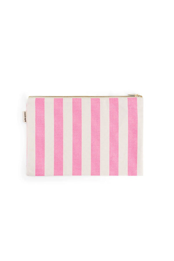 Pochette 'Lili' Rayures Rose néon | ROSE IN APRIL