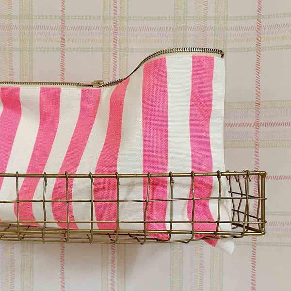Pochette 'Lili' Rayures Rose néon | ROSE IN APRIL