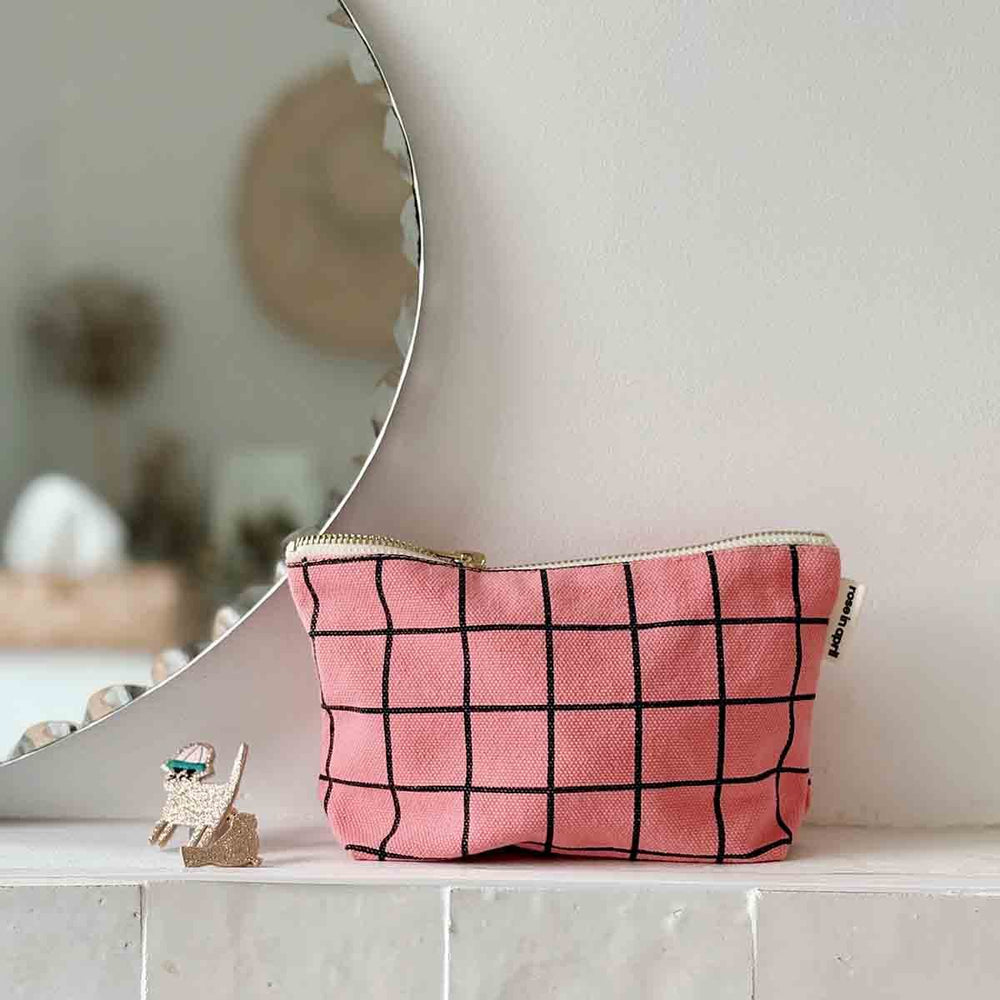 Pochette 'Sofia' Carreaux Funky pink | ROSE IN APRIL
