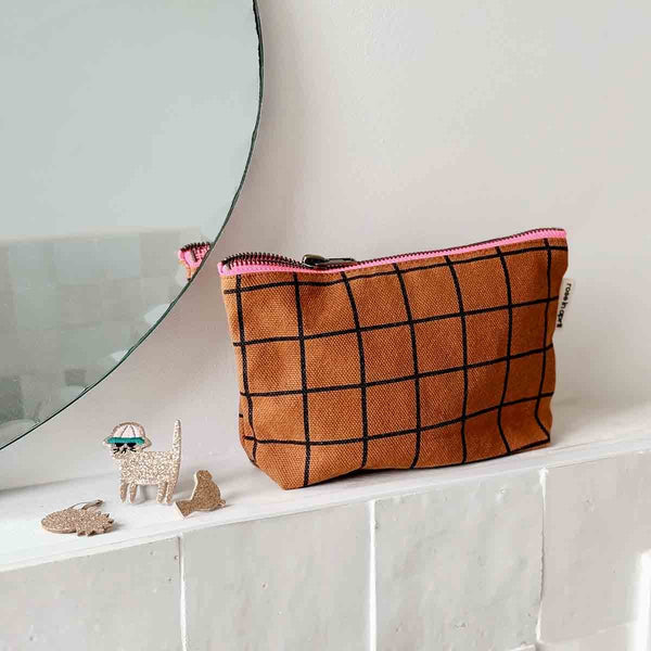Pochette 'Sofia' Carreaux Ginger | ROSE IN APRIL