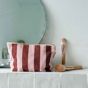 Pochette 'Sofia' Rayures Brick / Chamallow | ROSE IN APRIL