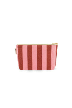 Pochette 'Sofia' Rayures Brick / Pink | ROSE IN APRIL