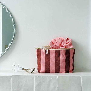 Pochette 'Sofia' Rayures Brick / Pink | ROSE IN APRIL