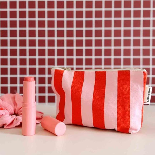 Pochette 'Sofia' Rayures Candy pink / Rouge | ROSE IN APRIL