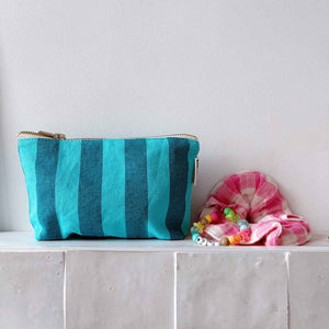 Pochette 'Sofia' Rayures Capri / Tahitian | ROSE IN APRIL