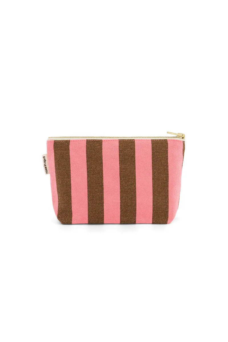 Pochette 'Sofia' Rayures Funky pink / Olive | ROSE IN APRIL