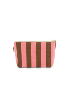 Pochette 'Sofia' Rayures Funky pink / Olive | ROSE IN APRIL