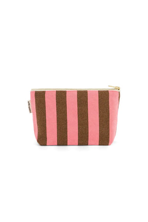 Pochette 'Sofia' Rayures Funky pink / Olive | ROSE IN APRIL