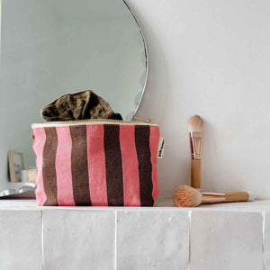 Pochette 'Sofia' Rayures Funky pink / Olive | ROSE IN APRIL