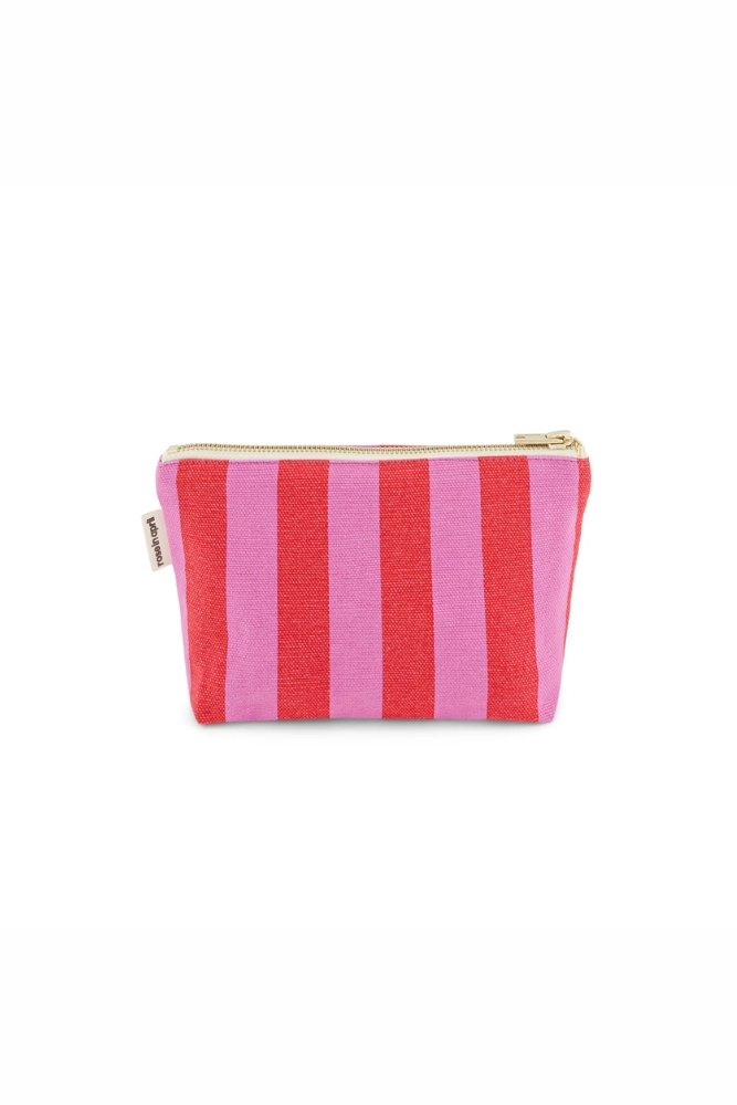 Pochette 'Sofia' Rayures Orchidée / Rouge | ROSE IN APRIL