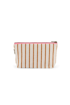 Pochette 'Sofia' Rayures Tennis Pecan / Greige | ROSE IN APRIL