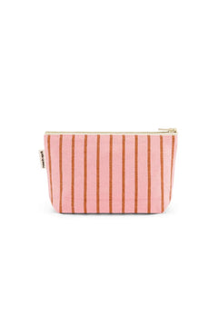 Pochette 'Sofia' Rayures Tennis Pecan / Strawberry  | ROSE IN APRIL