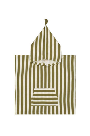 Poncho de bain 'Suzon' Rayures Kaki | ROSE IN APRIL