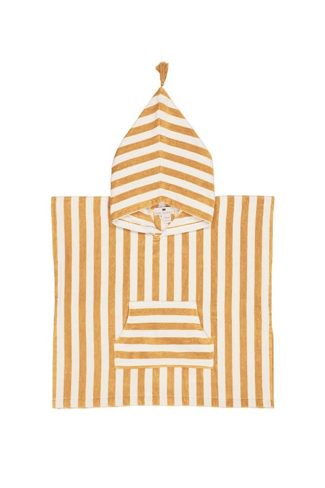 Poncho de bain 'Suzon' Rayures Moutarde | ROSE IN APRIL