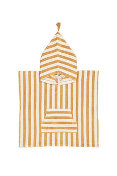 Poncho de bain 'Suzon' Rayures Moutarde | ROSE IN APRIL