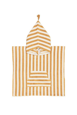 Poncho de bain 'Suzon' Rayures Moutarde | ROSE IN APRIL