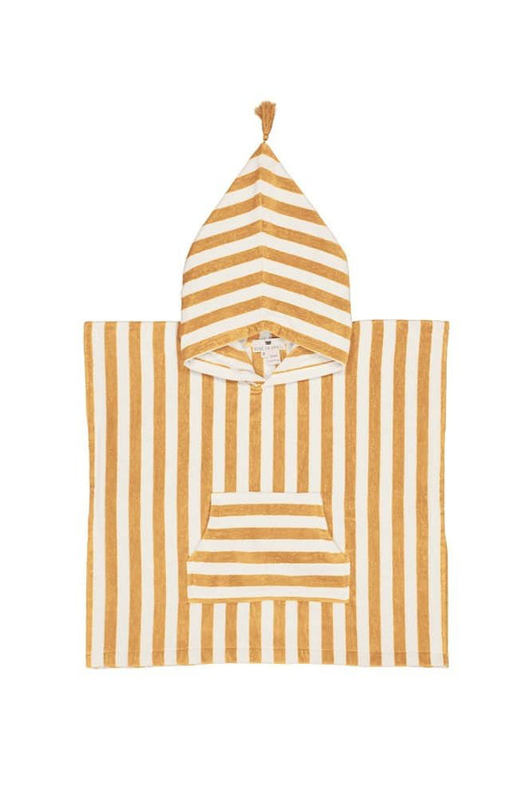 Poncho de bain 'Suzon' Rayures Moutarde | ROSE IN APRIL
