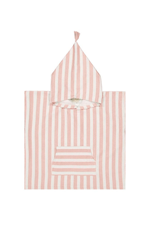 Poncho de bain 'Suzon' Rayures Rose | ROSE IN APRIL