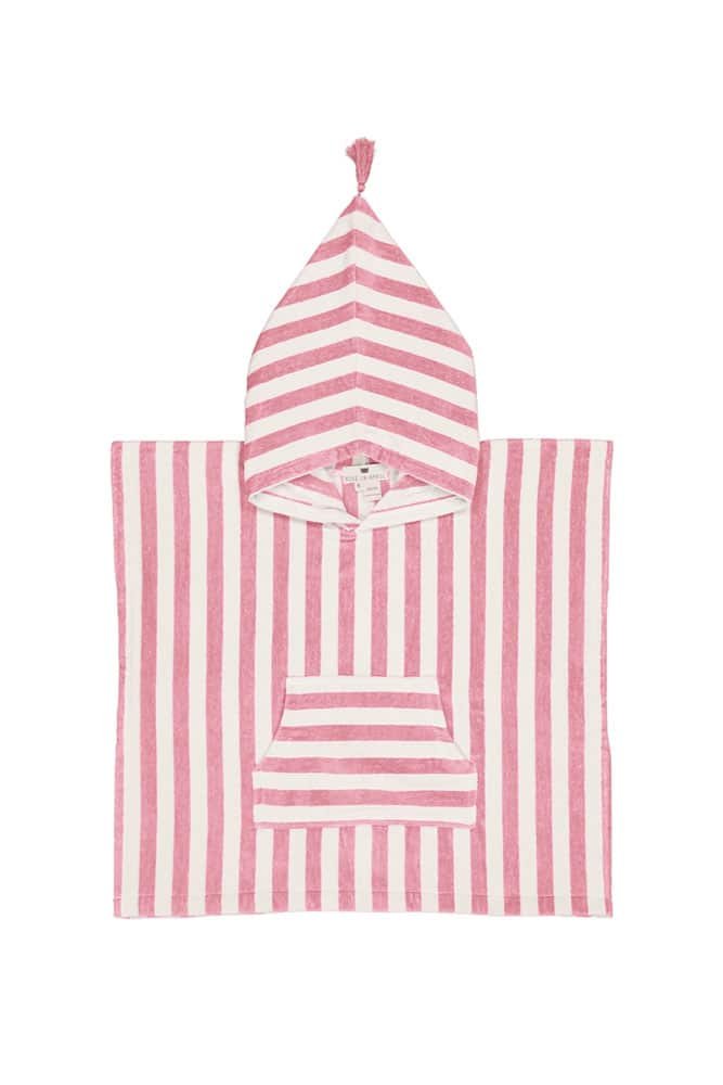 Poncho de bain 'Suzon' Rayures Strawberry | ROSE IN APRIL