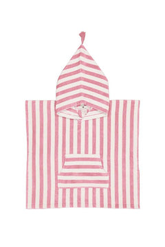 Poncho de bain 'Suzon' Rayures Strawberry | ROSE IN APRIL