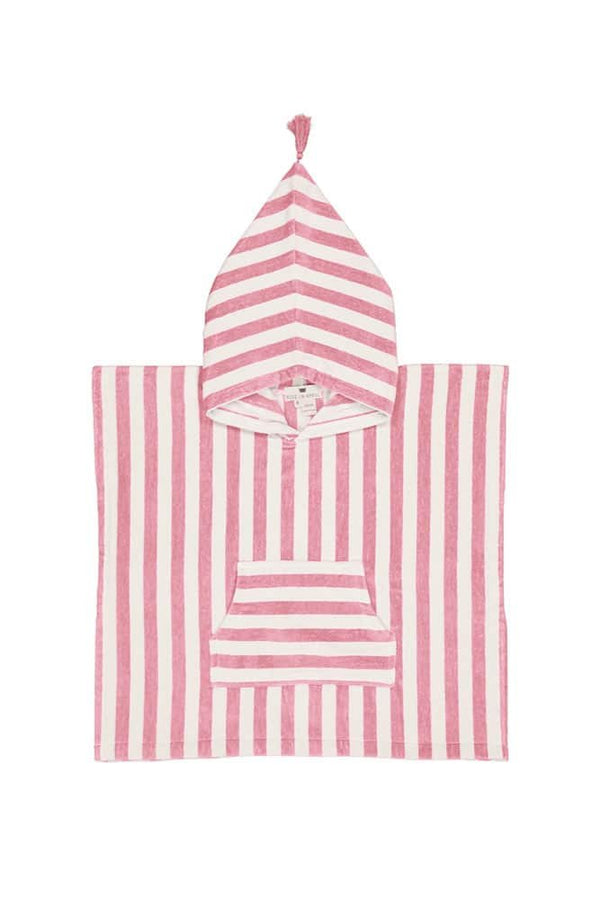 Poncho de bain 'Suzon' Rayures Strawberry | ROSE IN APRIL