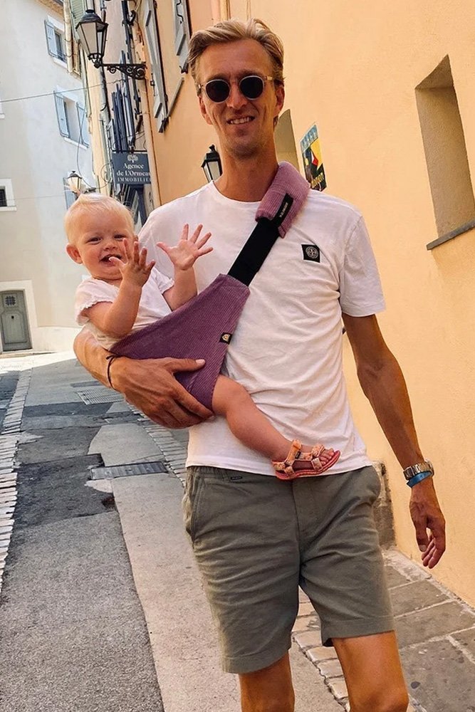 Porte-bébé Velours côtelé Lilas | WILDRIDE